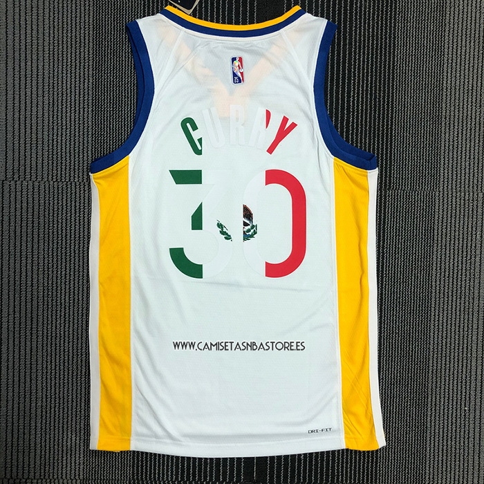 Stephen Curry NO 30 Camiseta Golden State Warriors Slam Dunk Special Mexico Edition 2022 Blanco